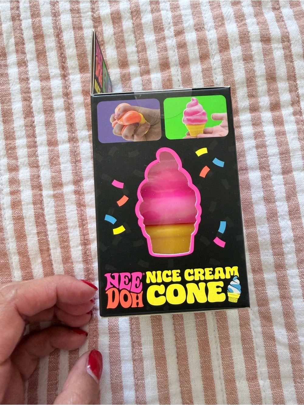 NeeDoh Pink & Yellow Ice Cream Cone Stress Toy